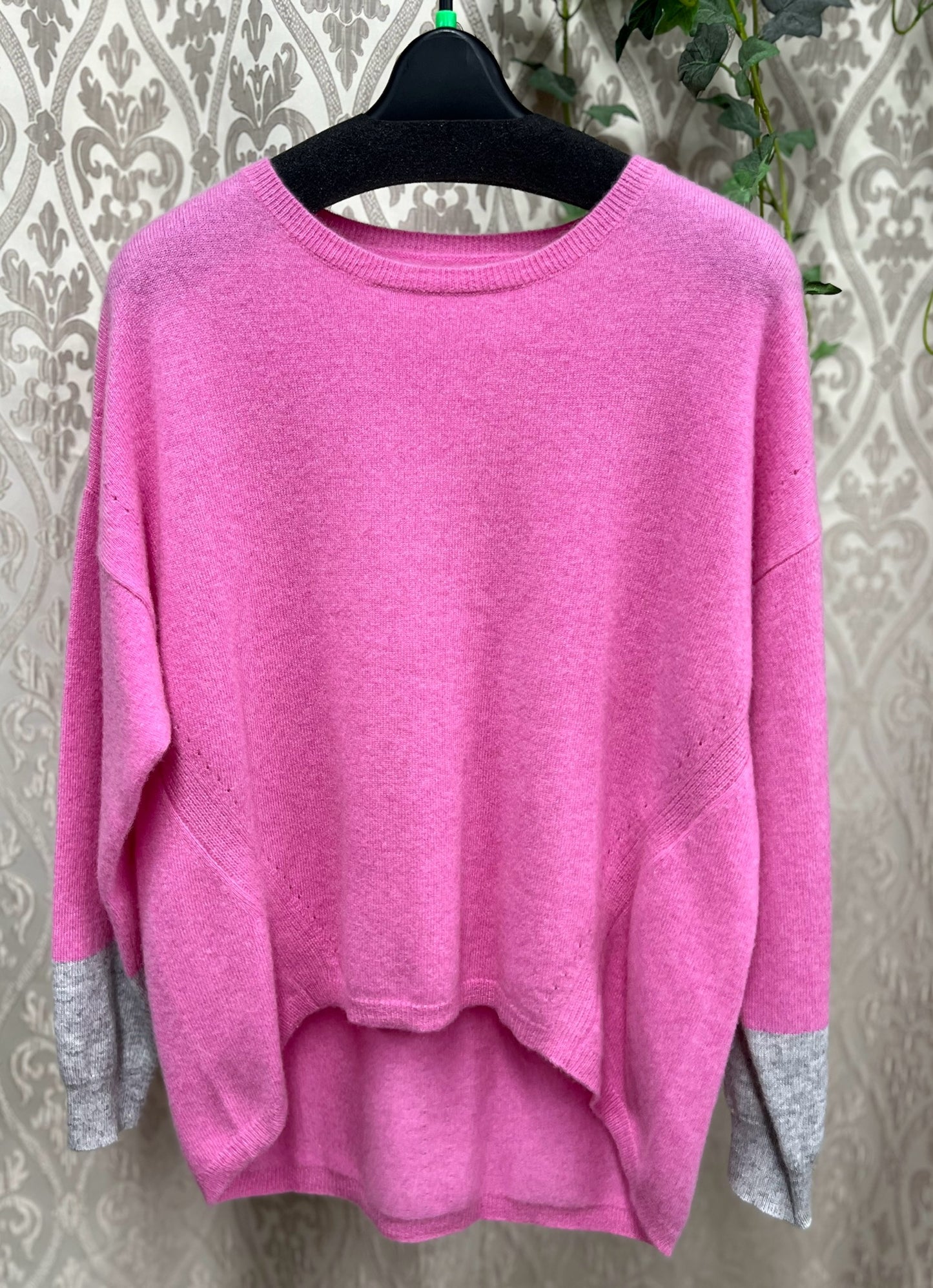 BLUE FRONCE 袖配色カシミヤニットTOPS