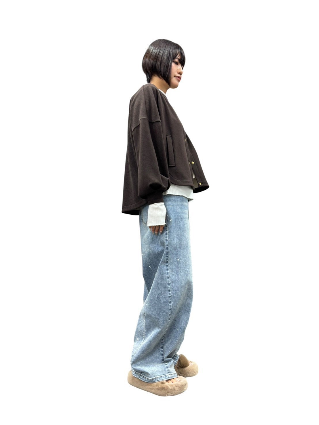 【予約商品11月末〜12月初】ayane 接結天竺ウォームカーディガン