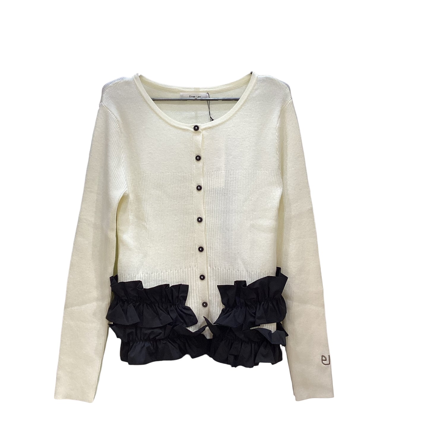 ◎【再入荷】Eimee Law ギャザーフリルヘムリブニットカーデ