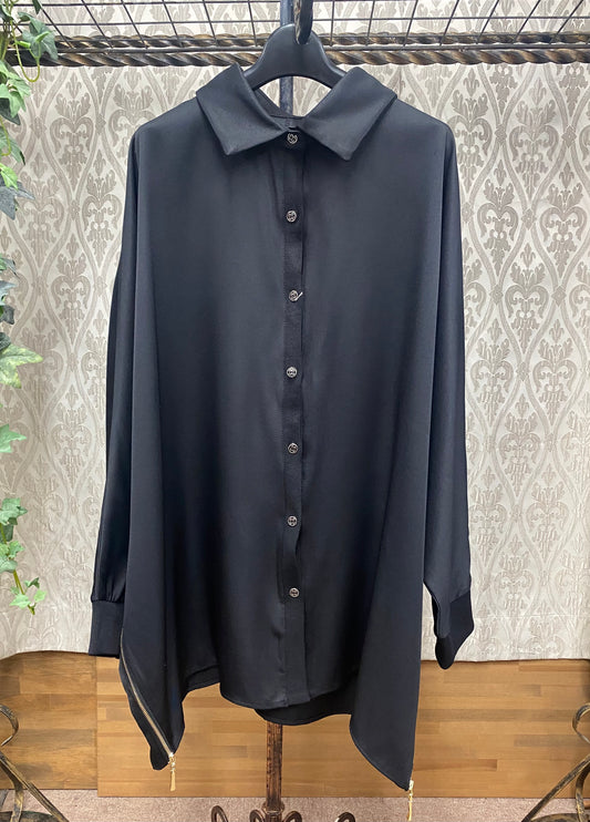 リブサイドZIPドルマンシャツ