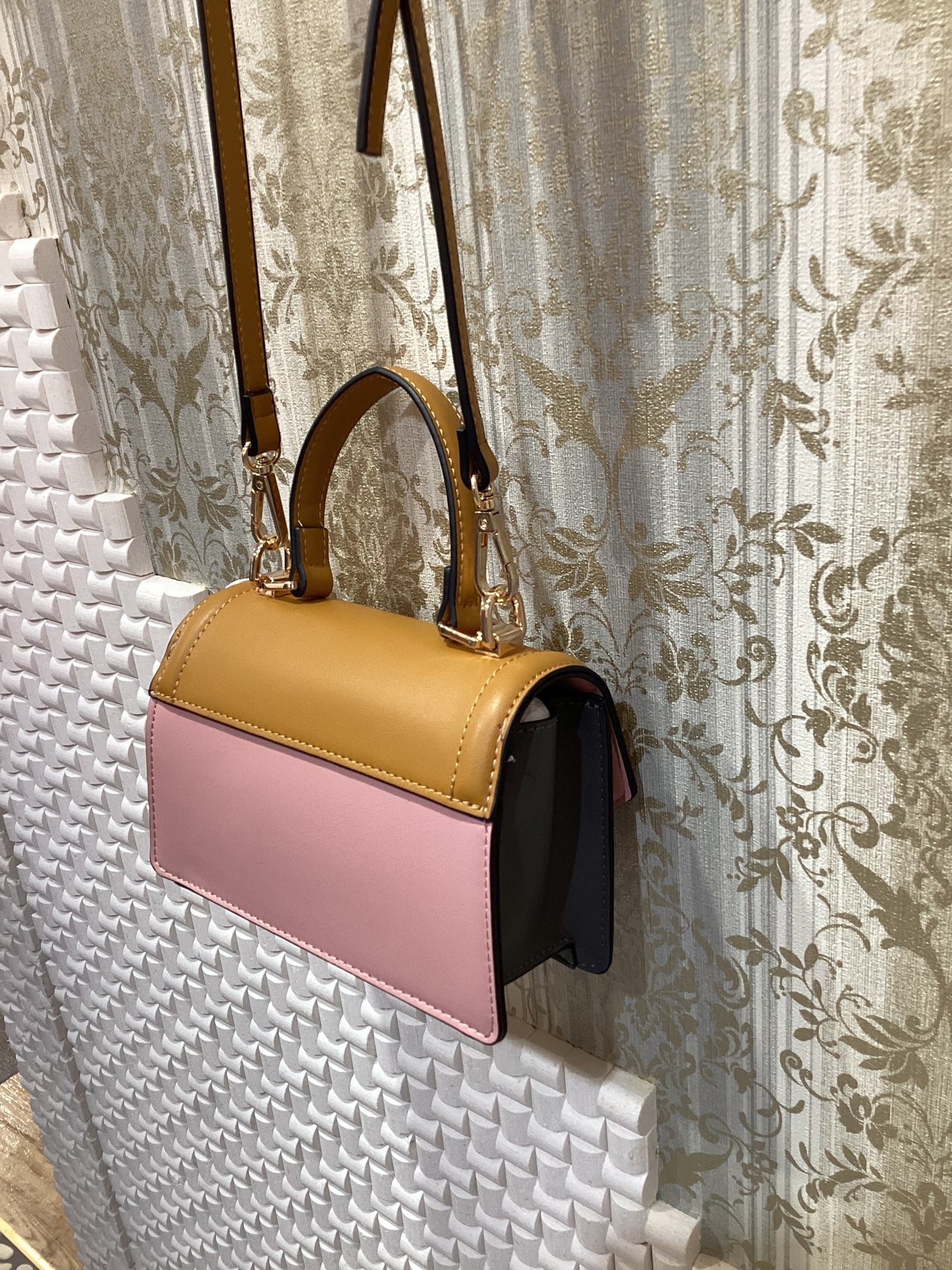 ◯ワンハンドル配色バッグ