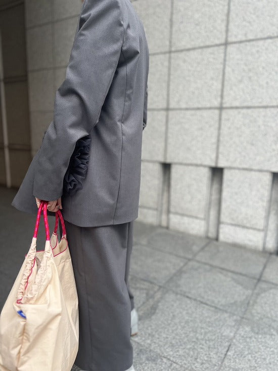 ポケットフリルチュールオーバーサイズジャケット