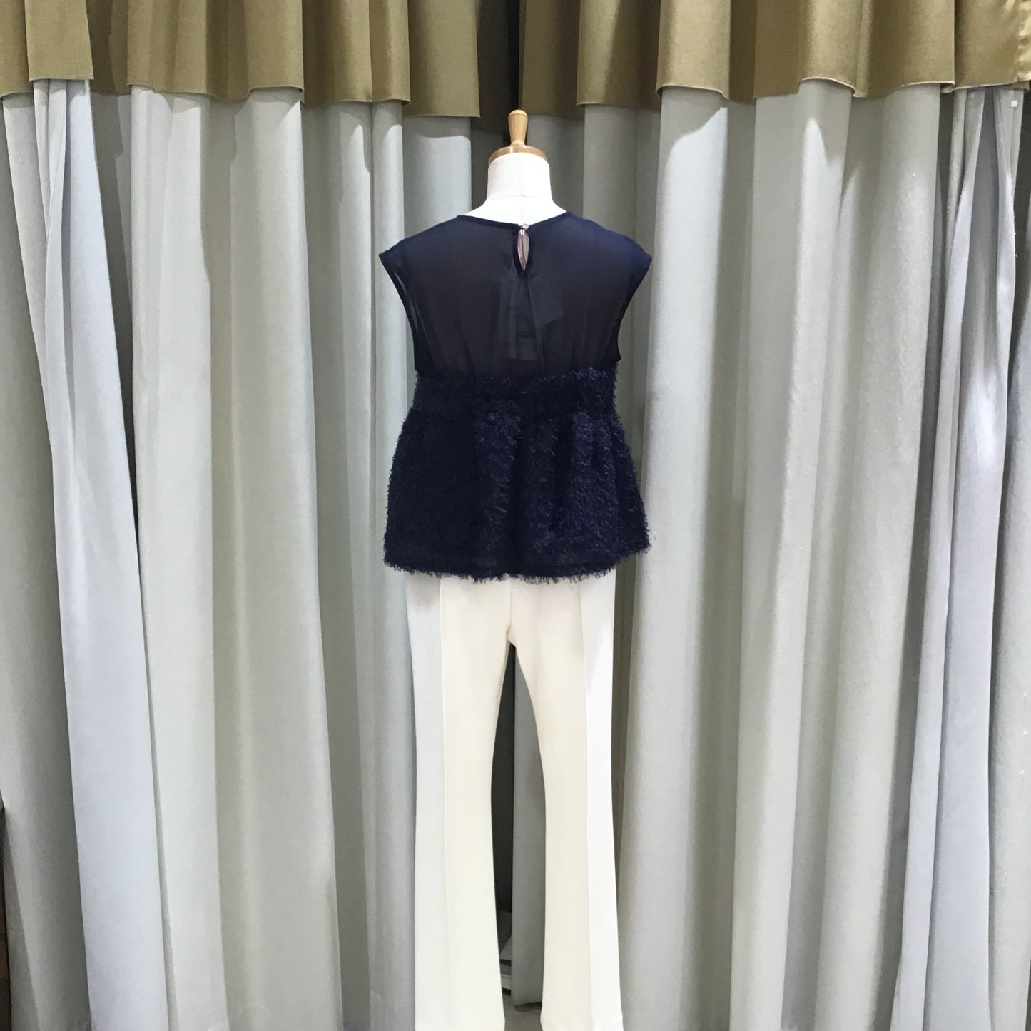 ◎DOLLUPOOPS フリンジジャガードビスチェレイヤードtops
