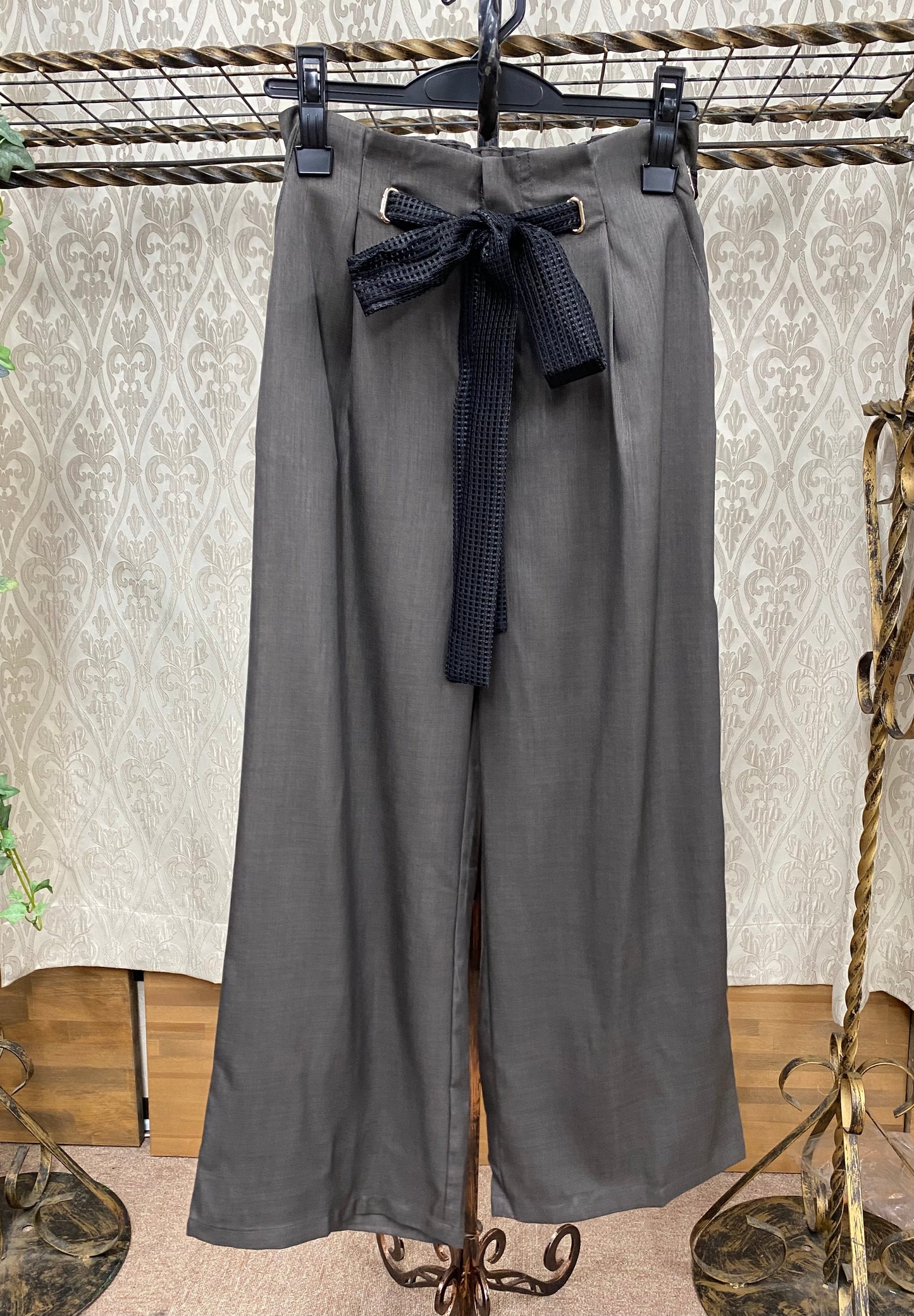 メッシュベルトワイドパンツ
