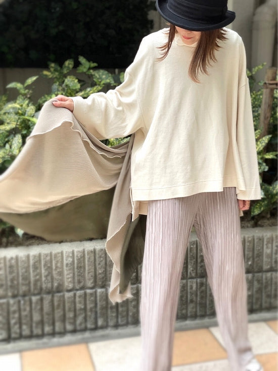 M.H プリーツ切替バックリボンTシャツ【次回使える3000円クーポンつき】