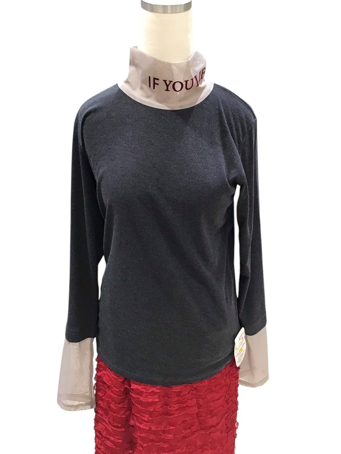 ◎Eimee Law フロッキーテキストハイネックTOPS