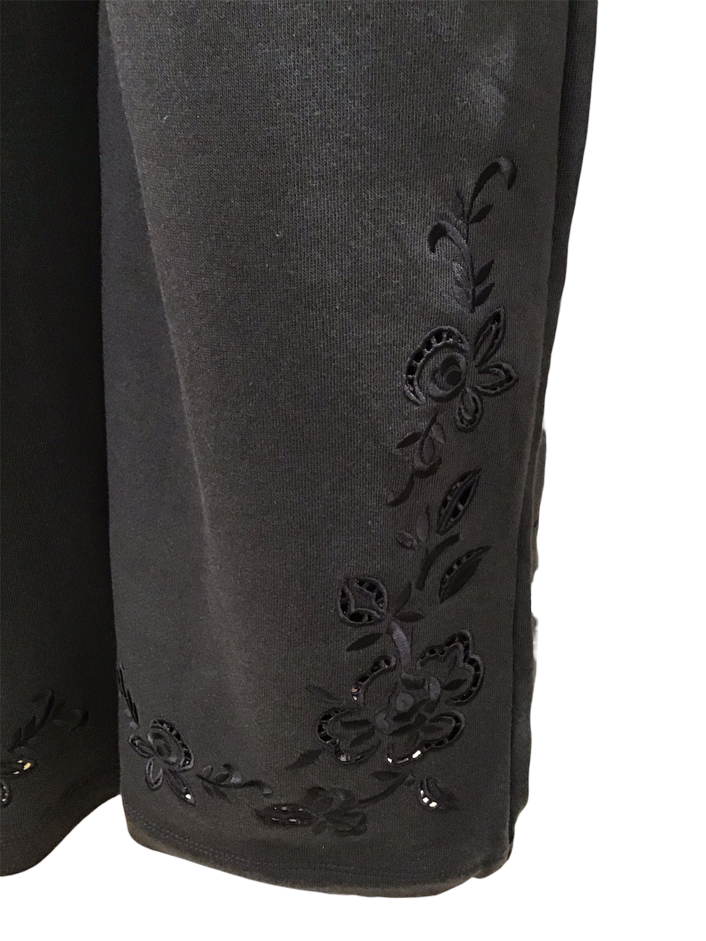 ◎フラワーカットワーク刺繍裏毛ルーズPT