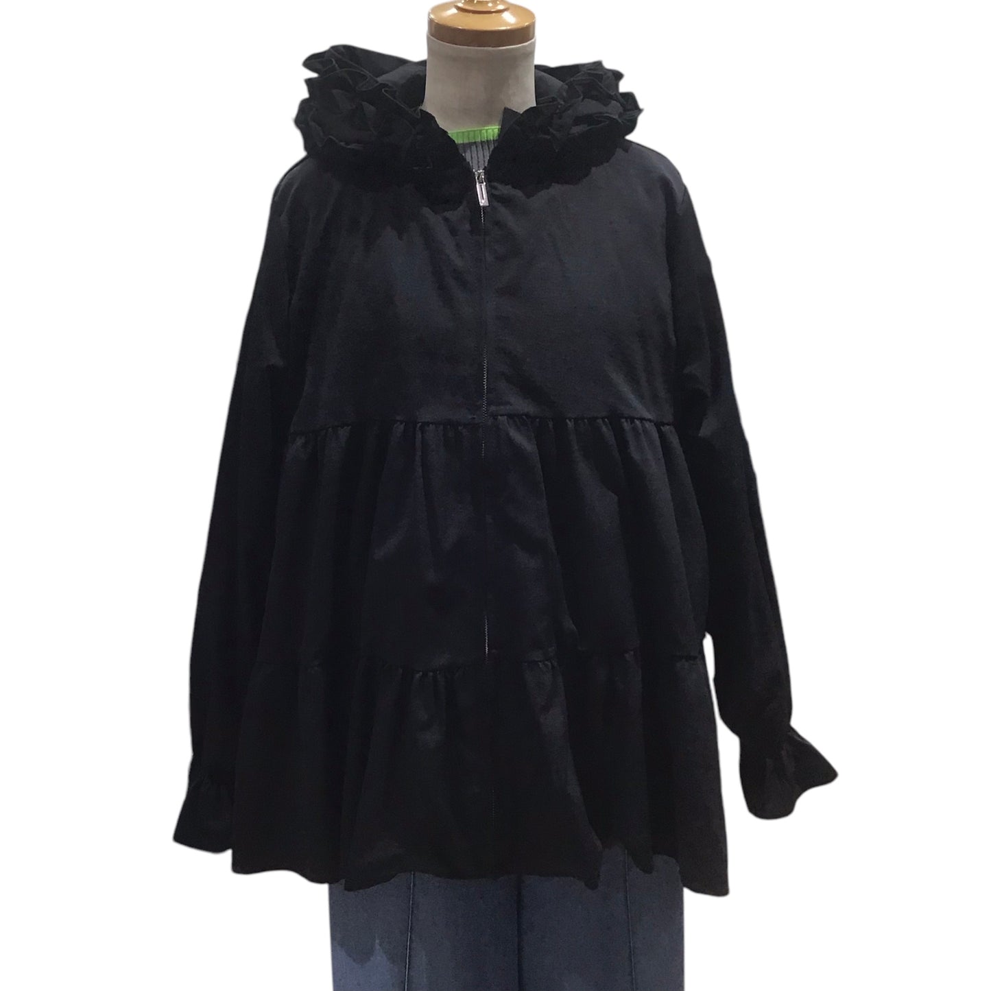 ◎Eimee Law フリルフーディティアードブルゾン