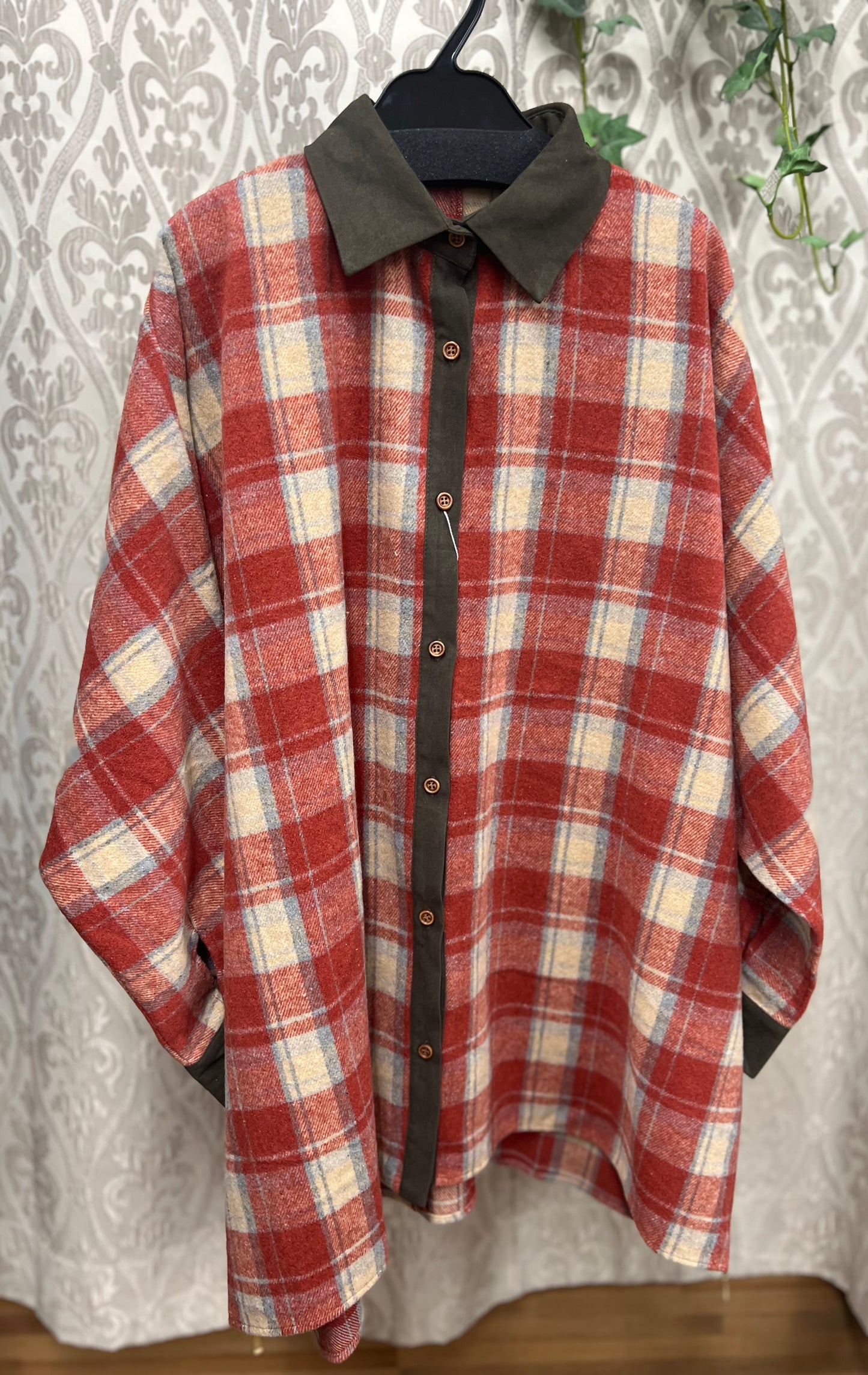 サイドZIPシャギーチェックシャツ
