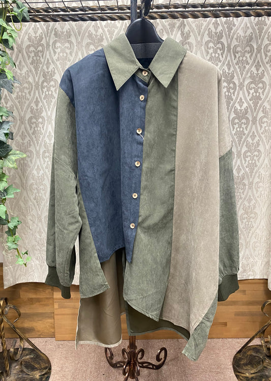 3配色イレギュラーシャツ