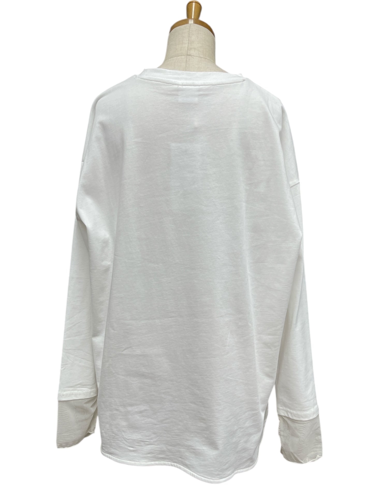 vingtrois袖口シア切替ロンT