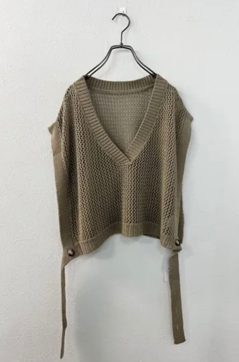 メッシュニット ショートベスト