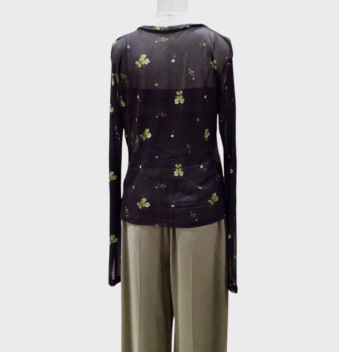 ◎小花柄シアークルーネックPO