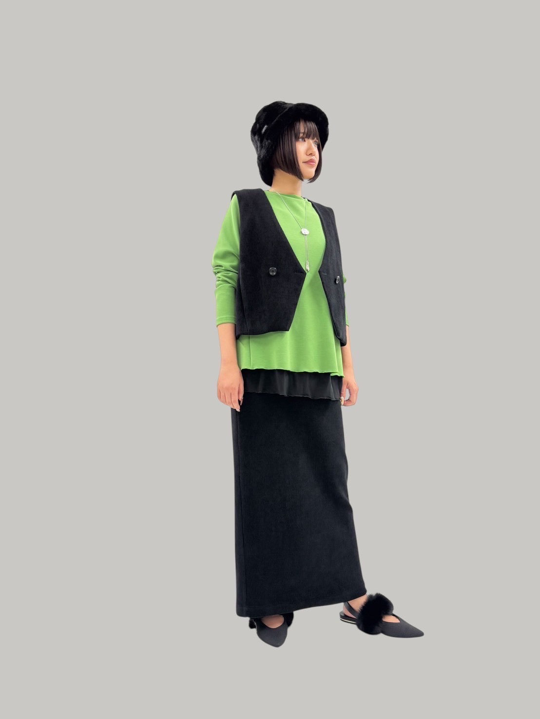 【予約商品】ayane ニットコーデュロイペンシルSK