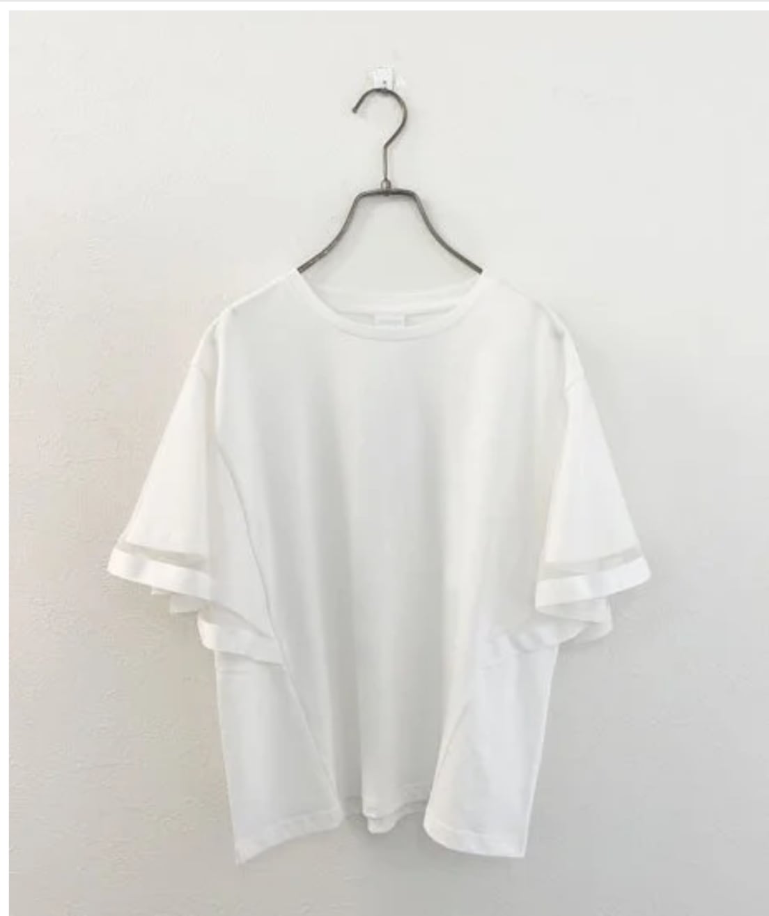 フレアスリーブ チュールTシャツ