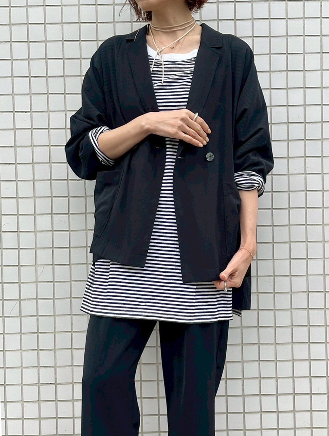 ⭐︎ラスト1点 CHIGNON シアーボーダーロンT 即日決済10%クーポン還元🎁