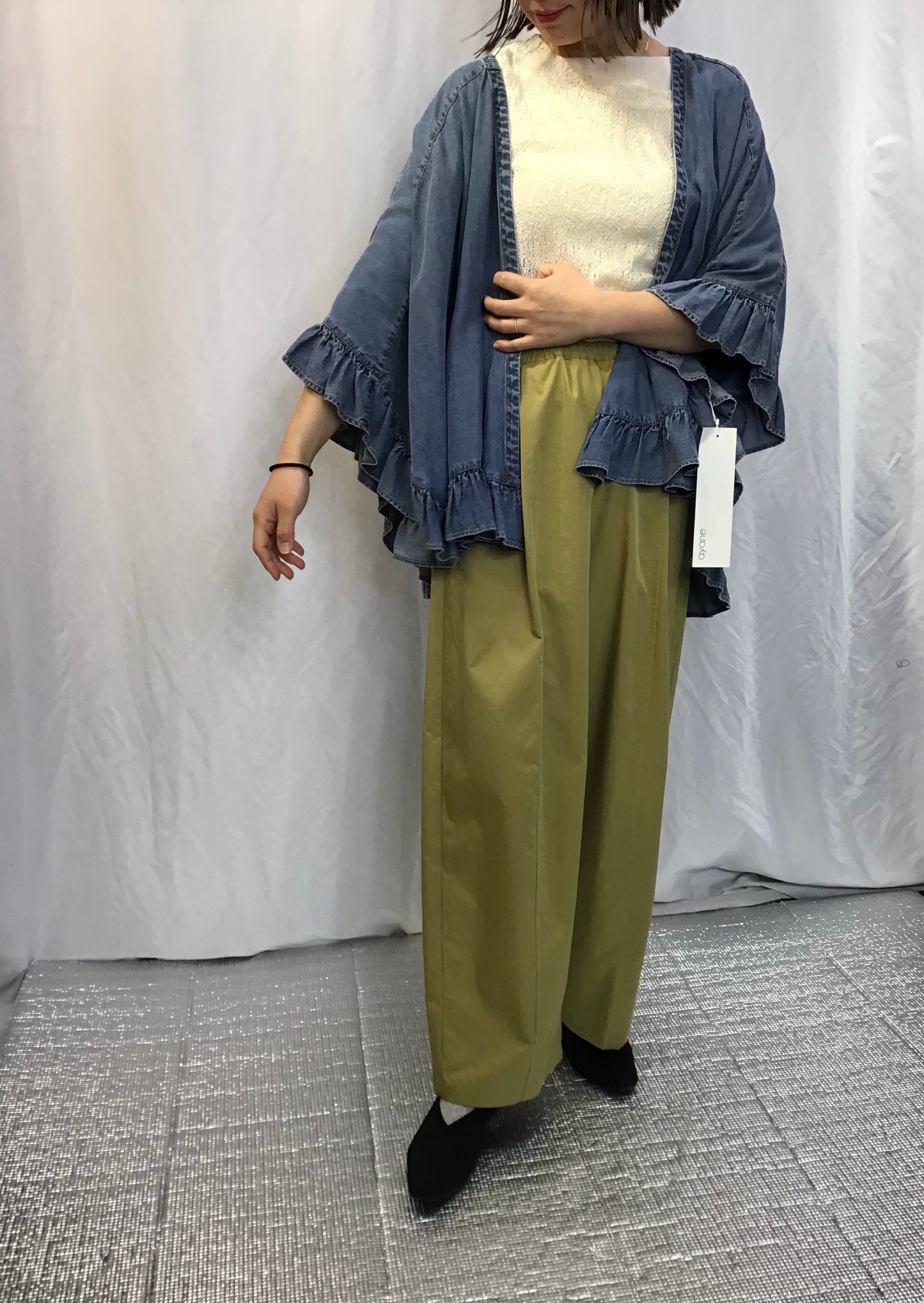☆☆ayaneテンセルデニムフリルポンチョ