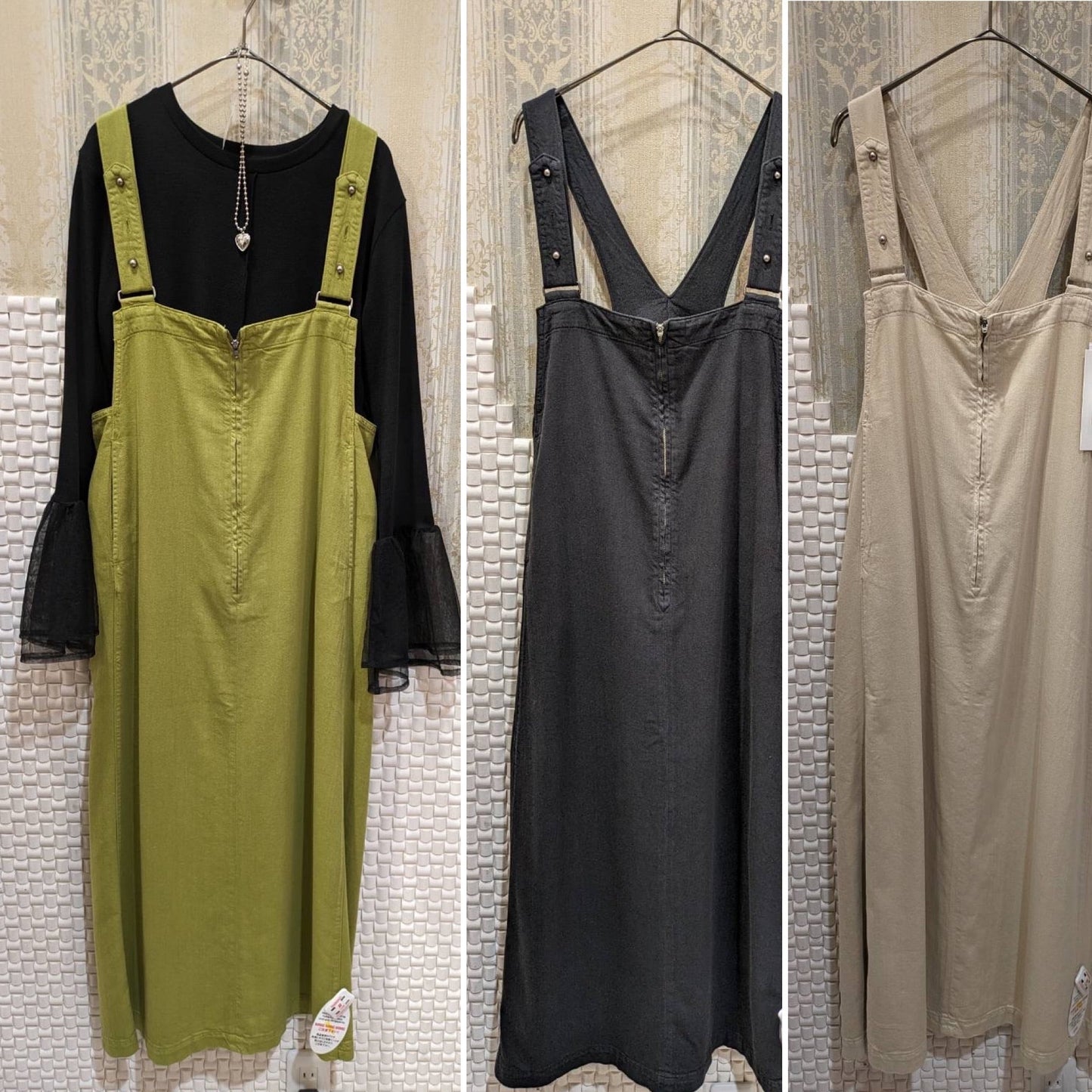 ◯【ANTGAUGE】カラーサロペットスカート