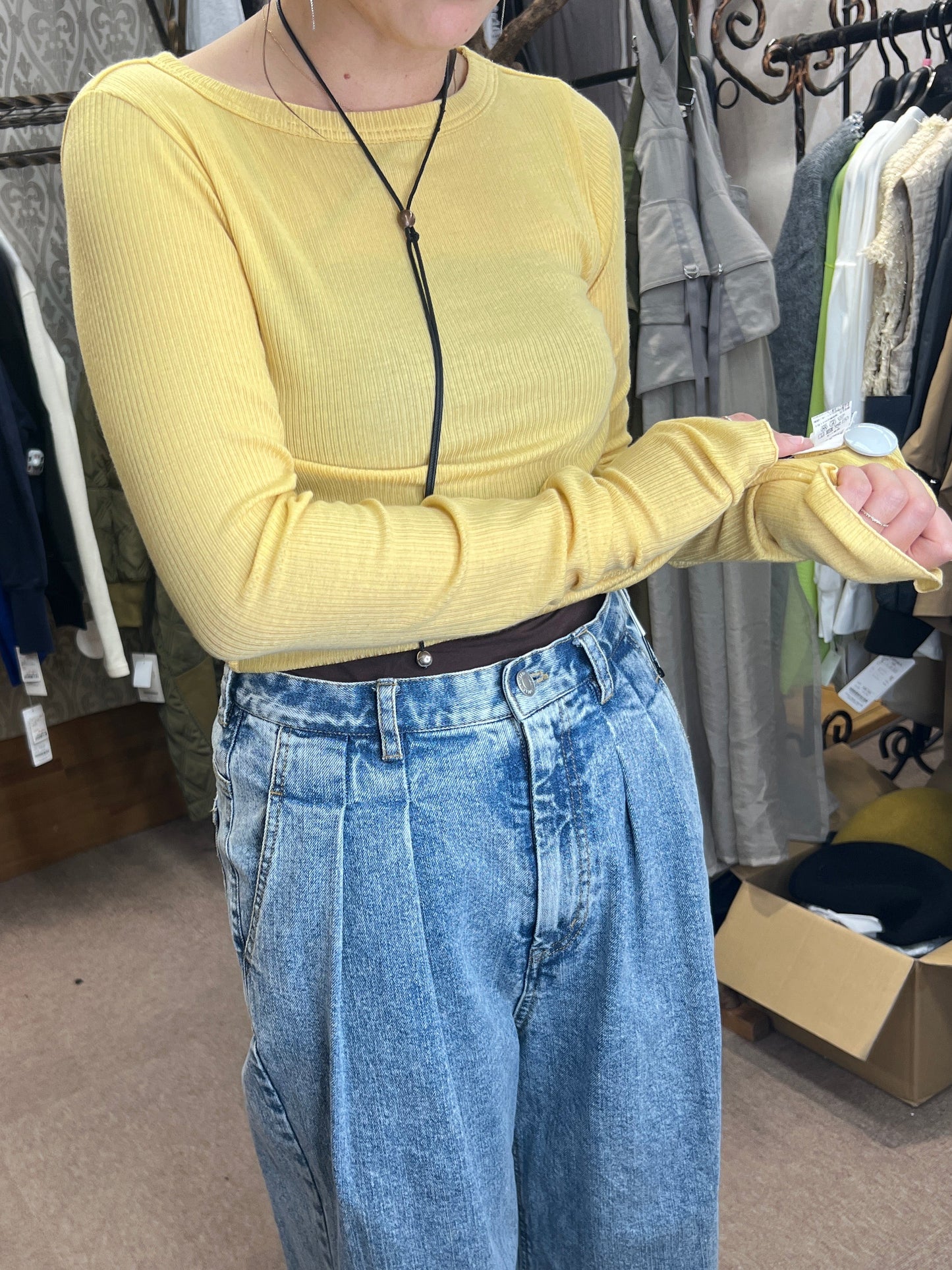 カシミアシルクリブインナー