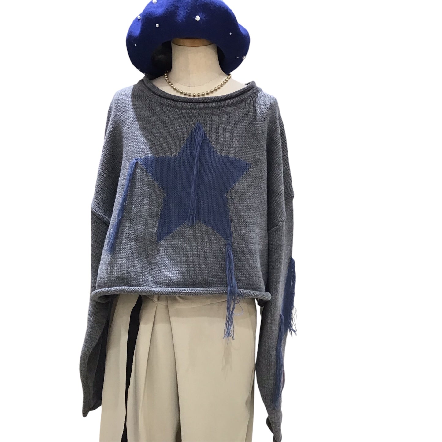 ◎jouetie スターフリンジショートニット