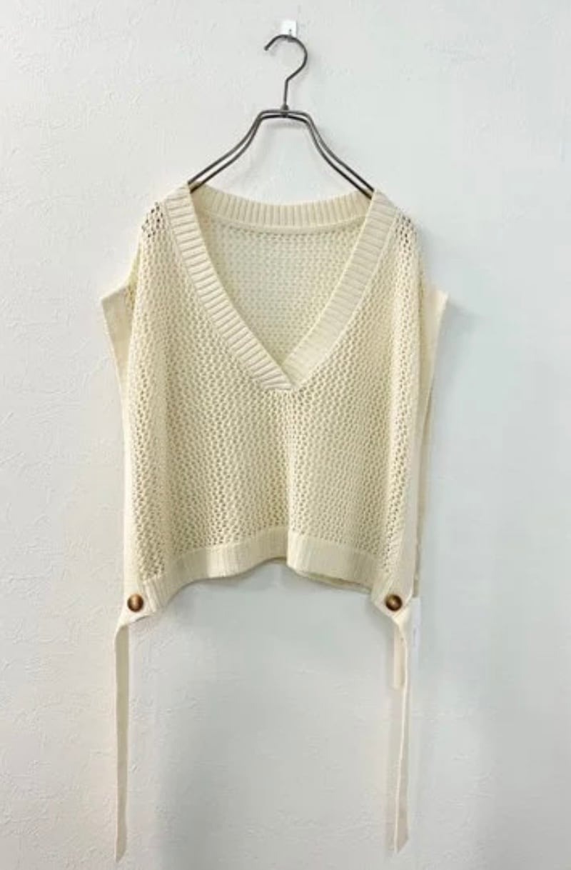 メッシュニット ショートベスト