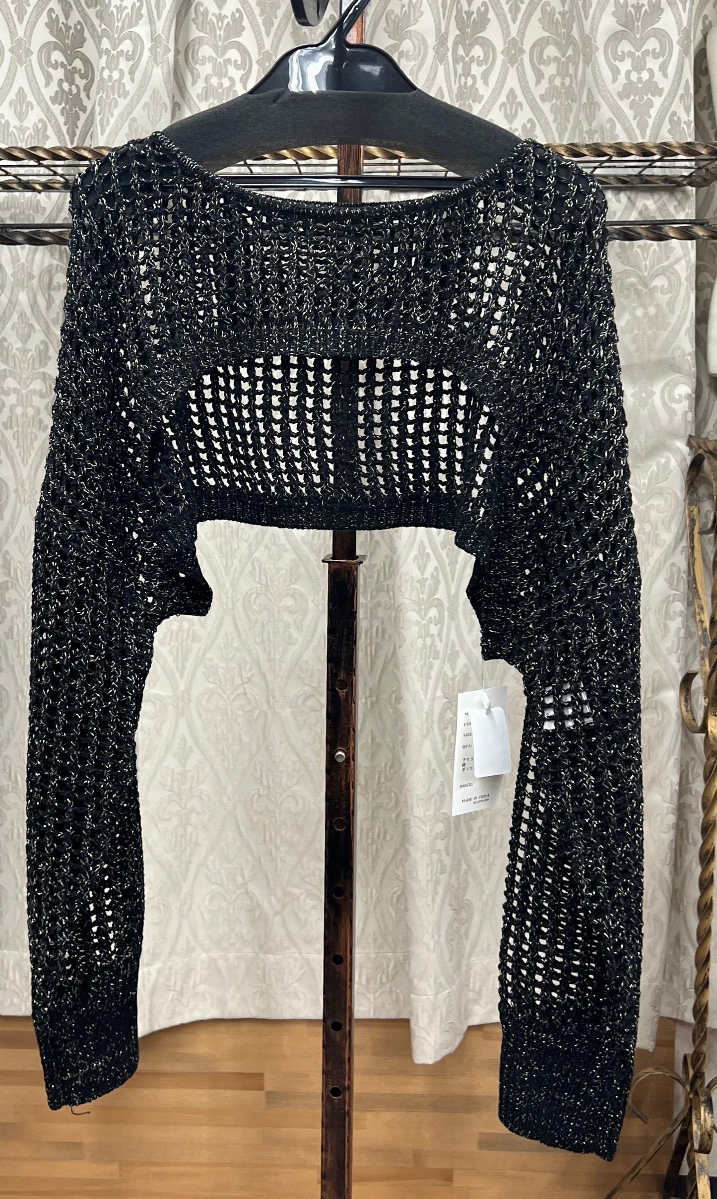 ラメ入りメッシュ編みスーパーショートPO