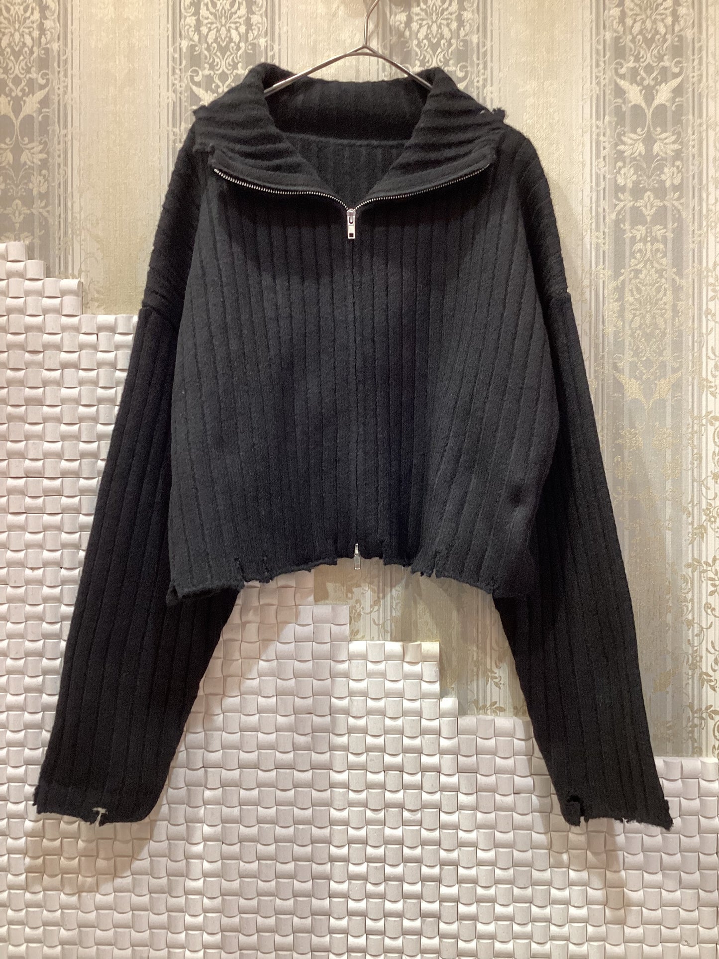 ◯ダブルZIPダメージハイネックPO