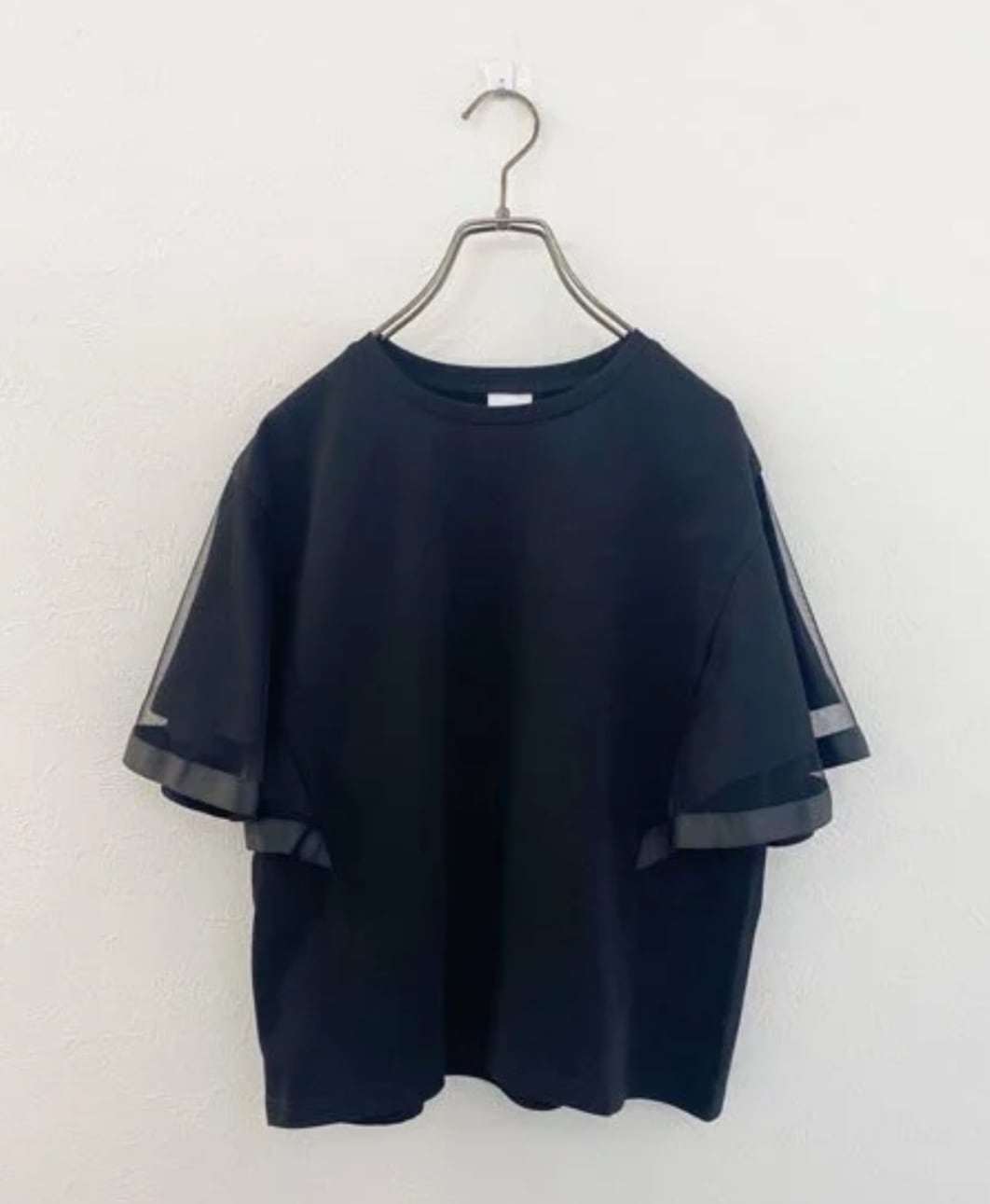 フレアスリーブ チュールTシャツ