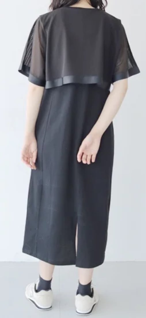 メッシュレイヤードワンピース