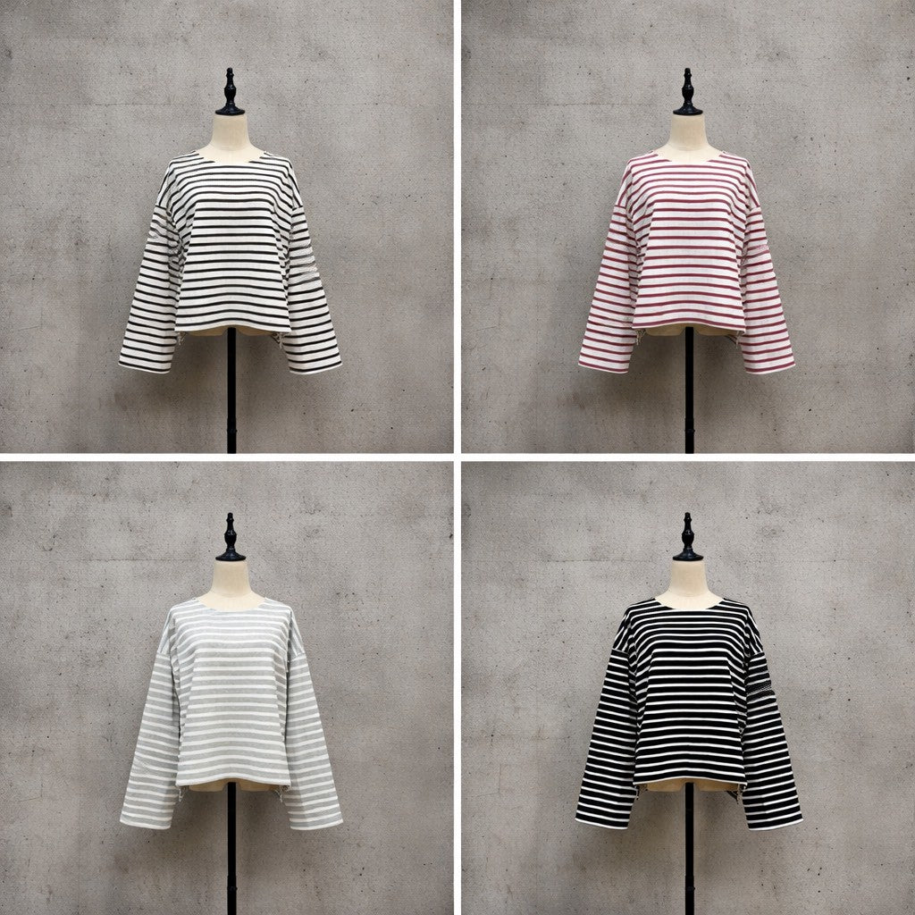 予約☆Siro 袖2WAYボーダー【即日決済で次から使える10%還元クーポンもらえます】