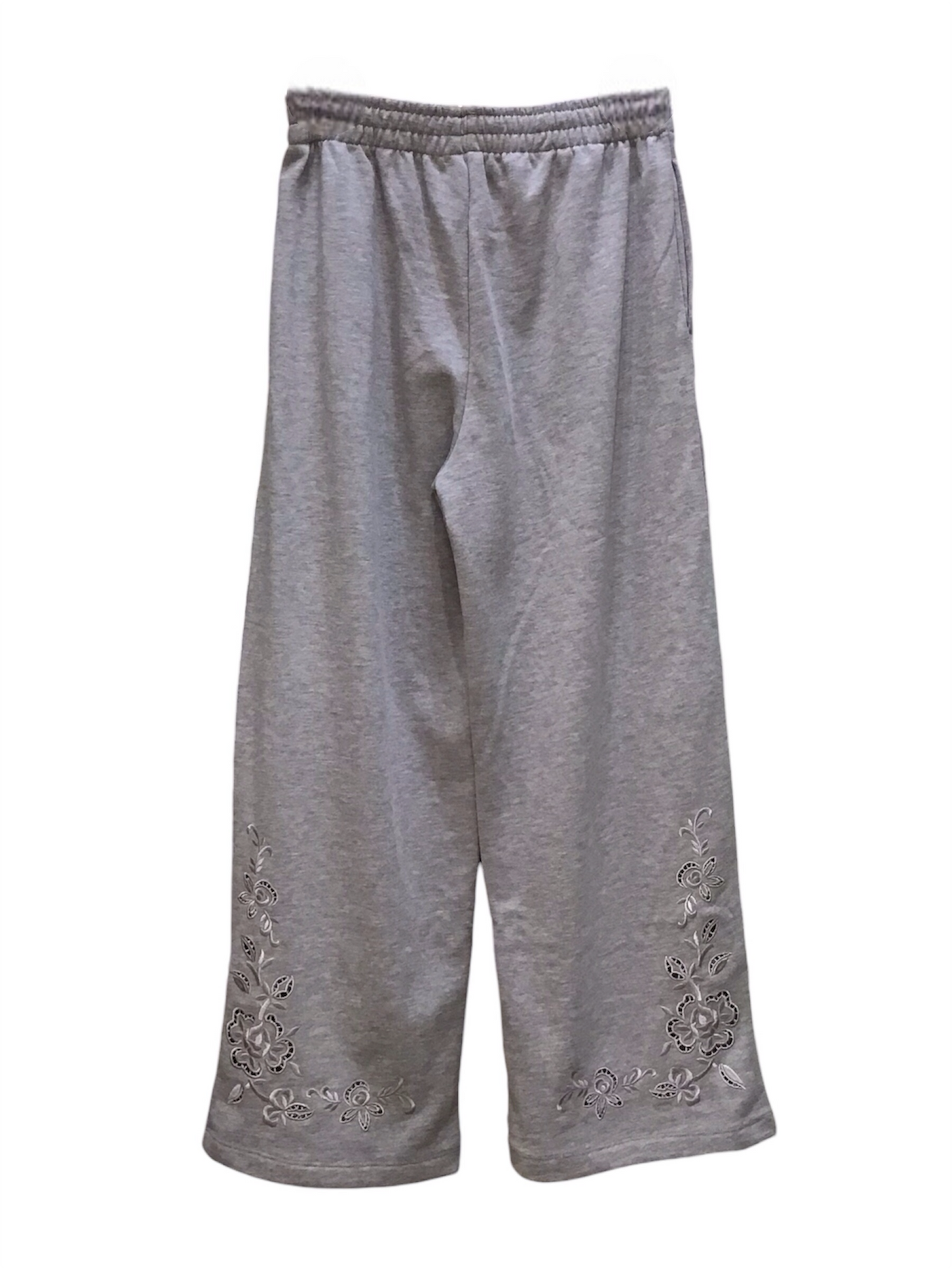 ◎フラワーカットワーク刺繍裏毛ルーズPT