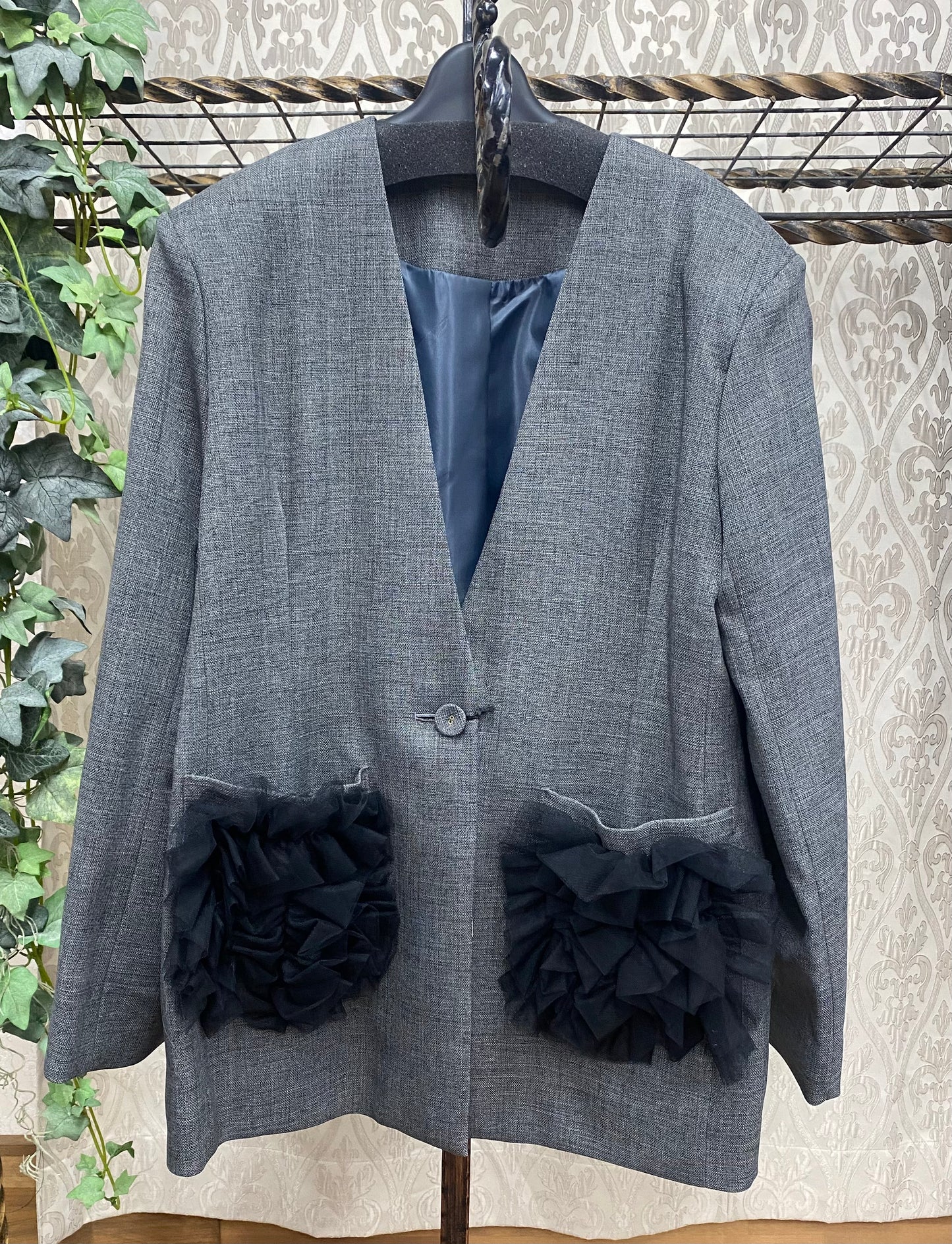 TEVALTポケットチュールフリルモチーフオーバーサイズjk