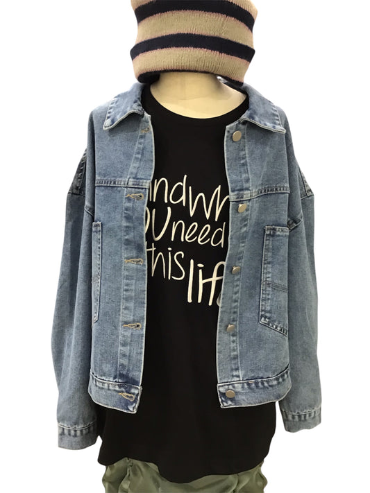 ◎英字ストーンデニムJK