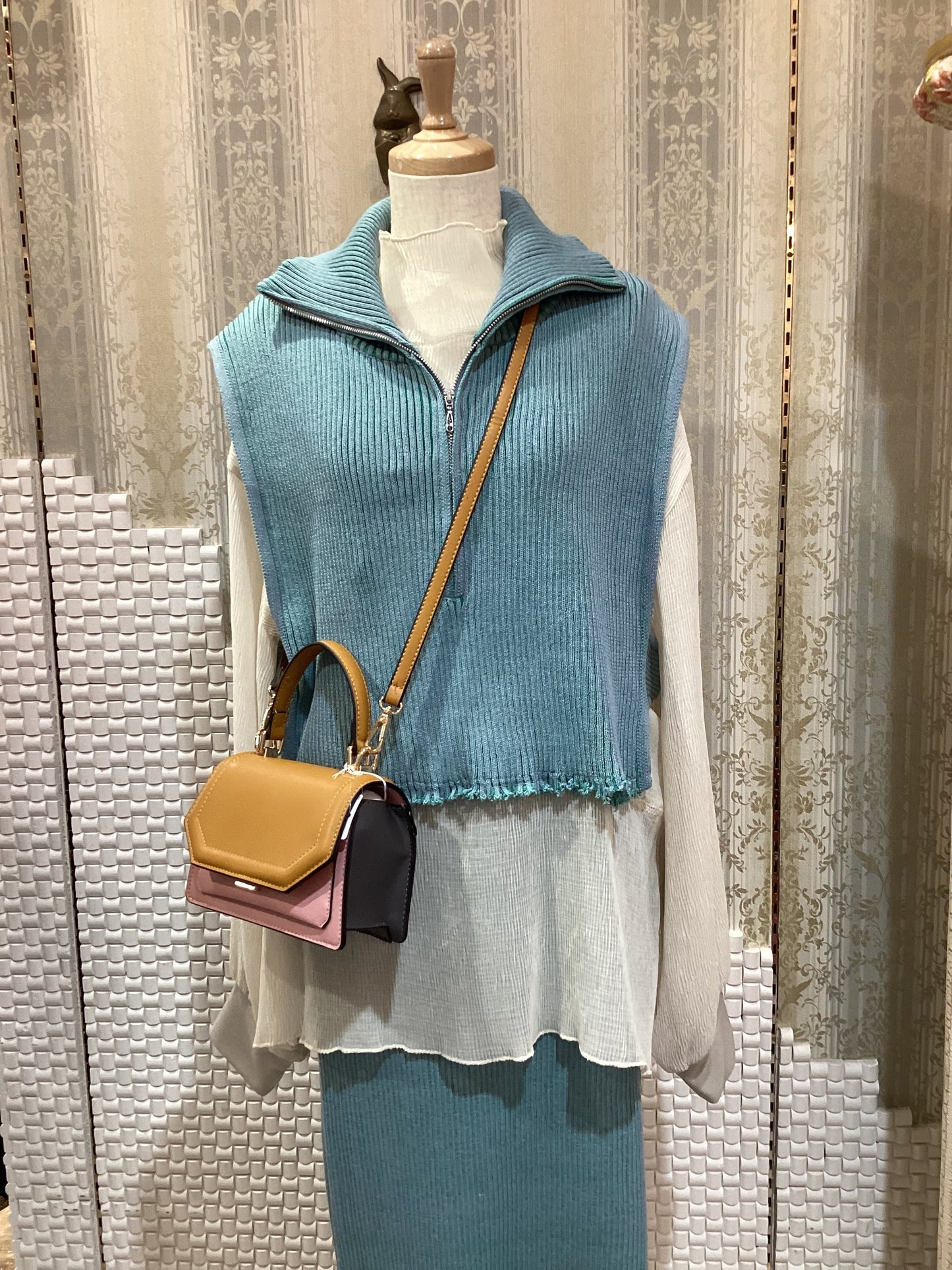 ◯ワンハンドル配色バッグ