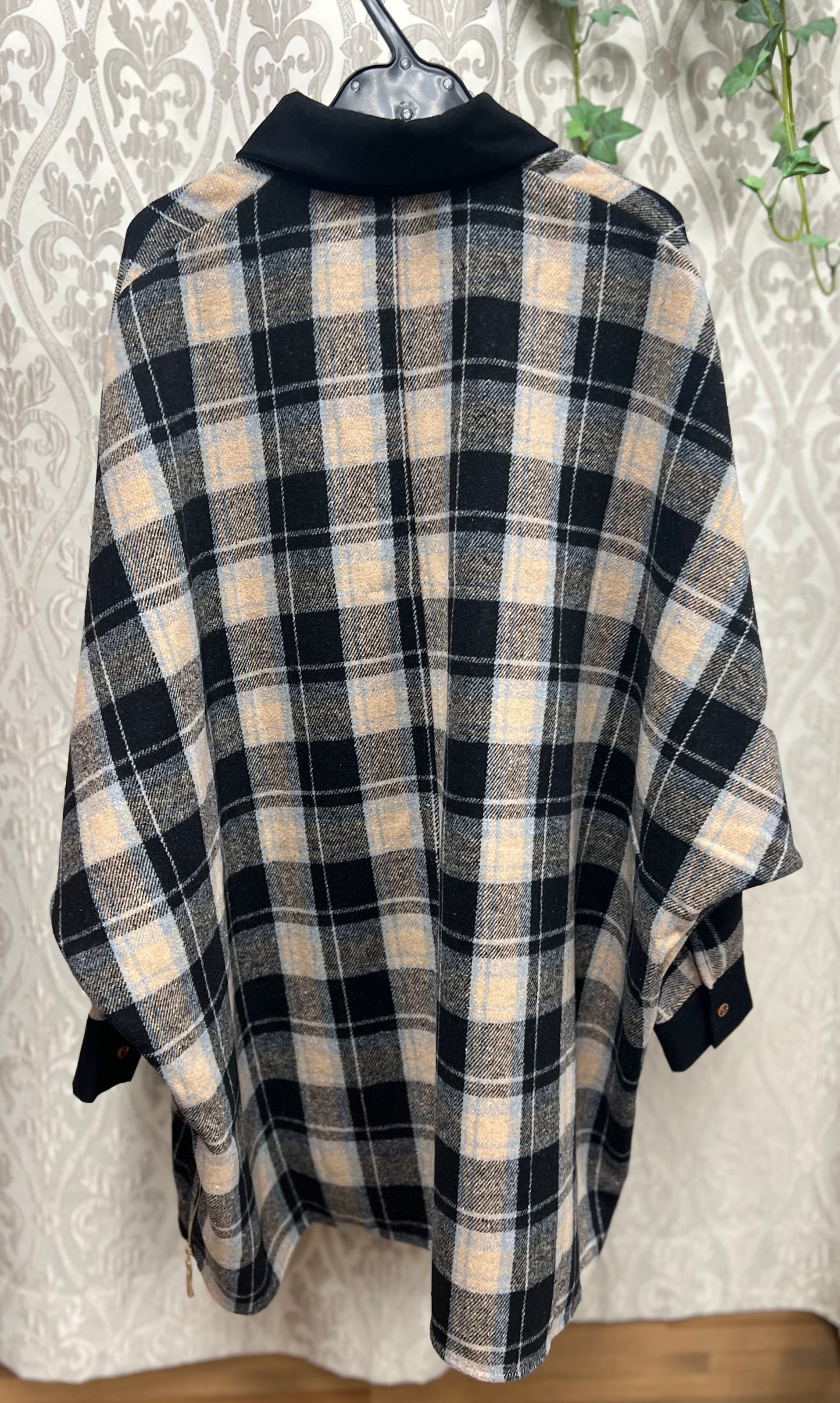 サイドZIPシャギーチェックシャツ