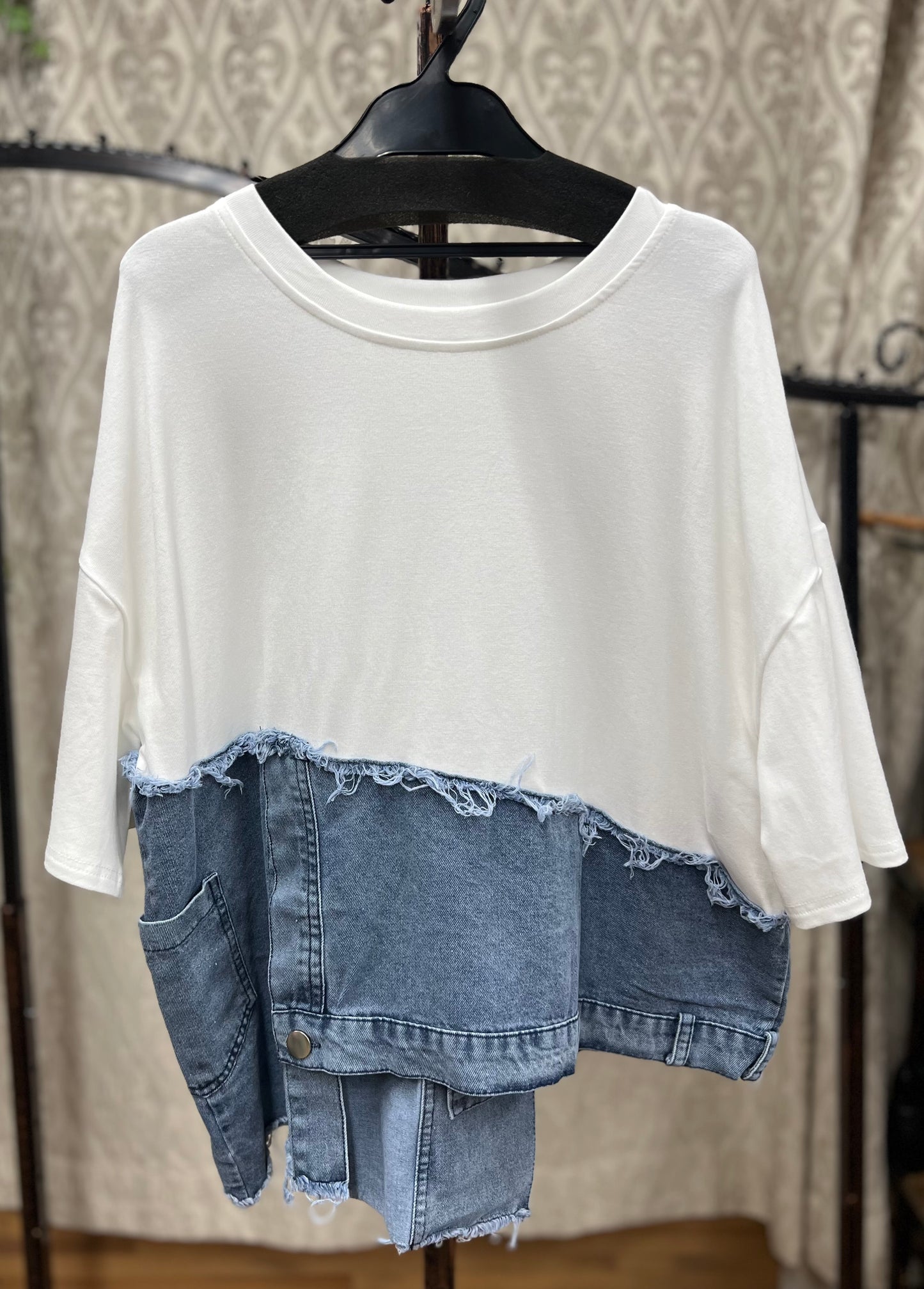 デニム切替Tシャツ