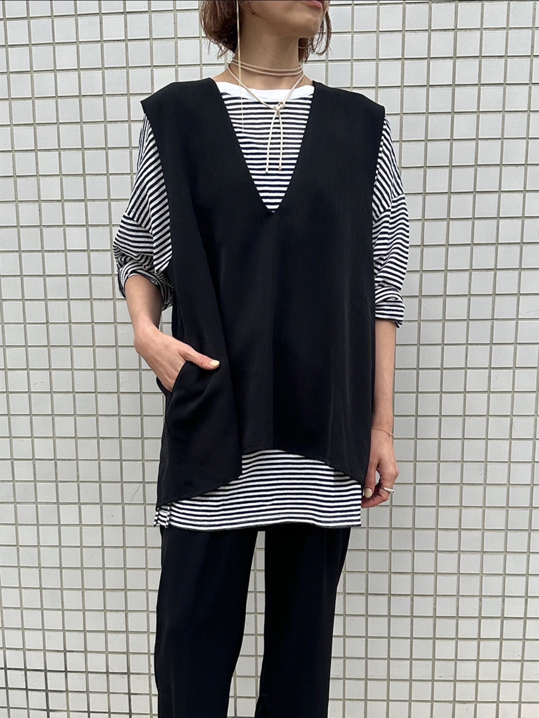 ⭐︎ラスト1点 CHIGNON シアーボーダーロンT 即日決済10%クーポン還元🎁
