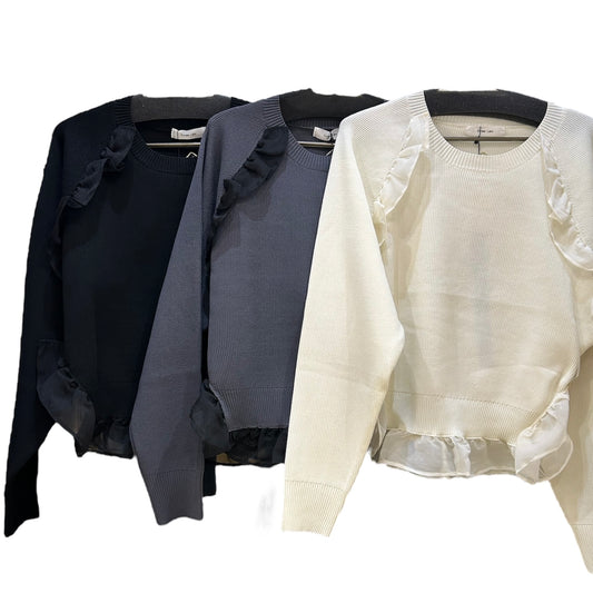 ◎Eimee Law フリルデザインラグランニットp