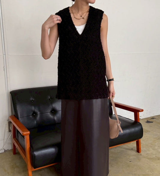 ☆cafuneフェザーチュールモールVネックベスト