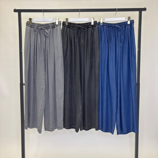 【SUGARROSE】テンセルデニムタックパンツ 2月上旬納期 即日決済10%クーポン還元🎁