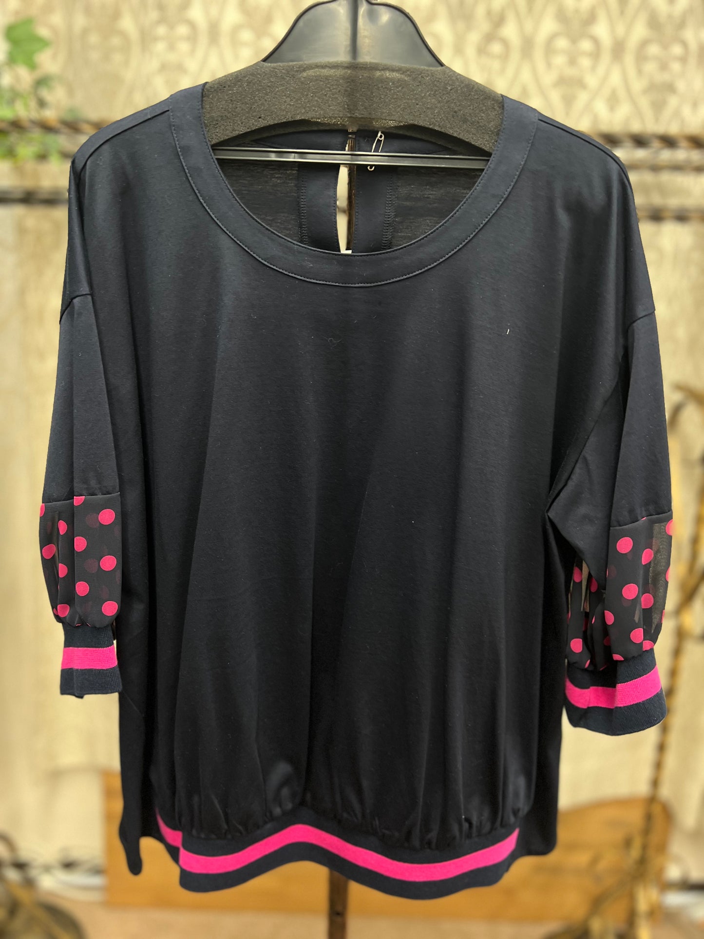 DOS DIOSAS 袖ドットシフォンカットソー