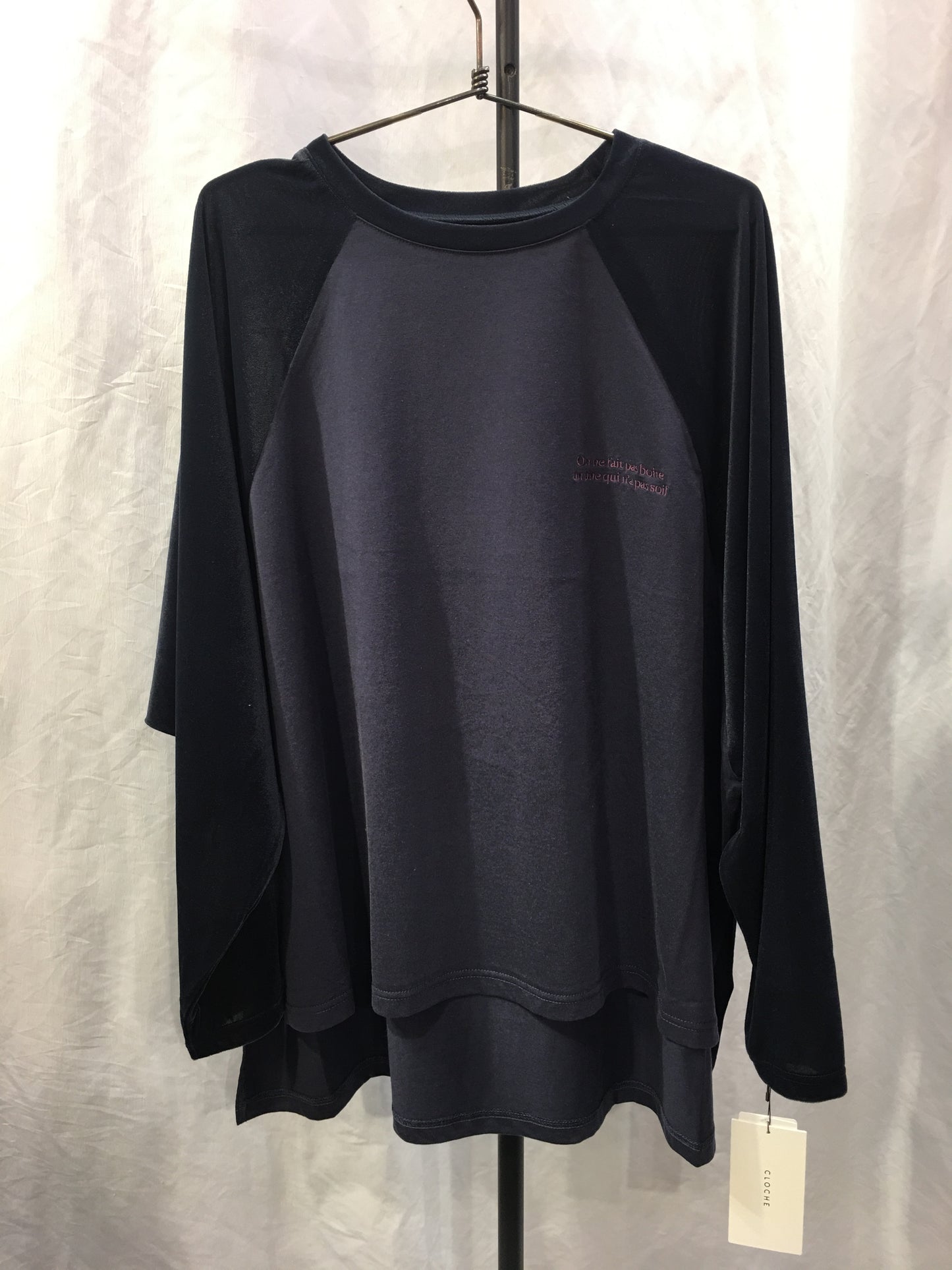 ☆CLOCHE袖シアーベロアT