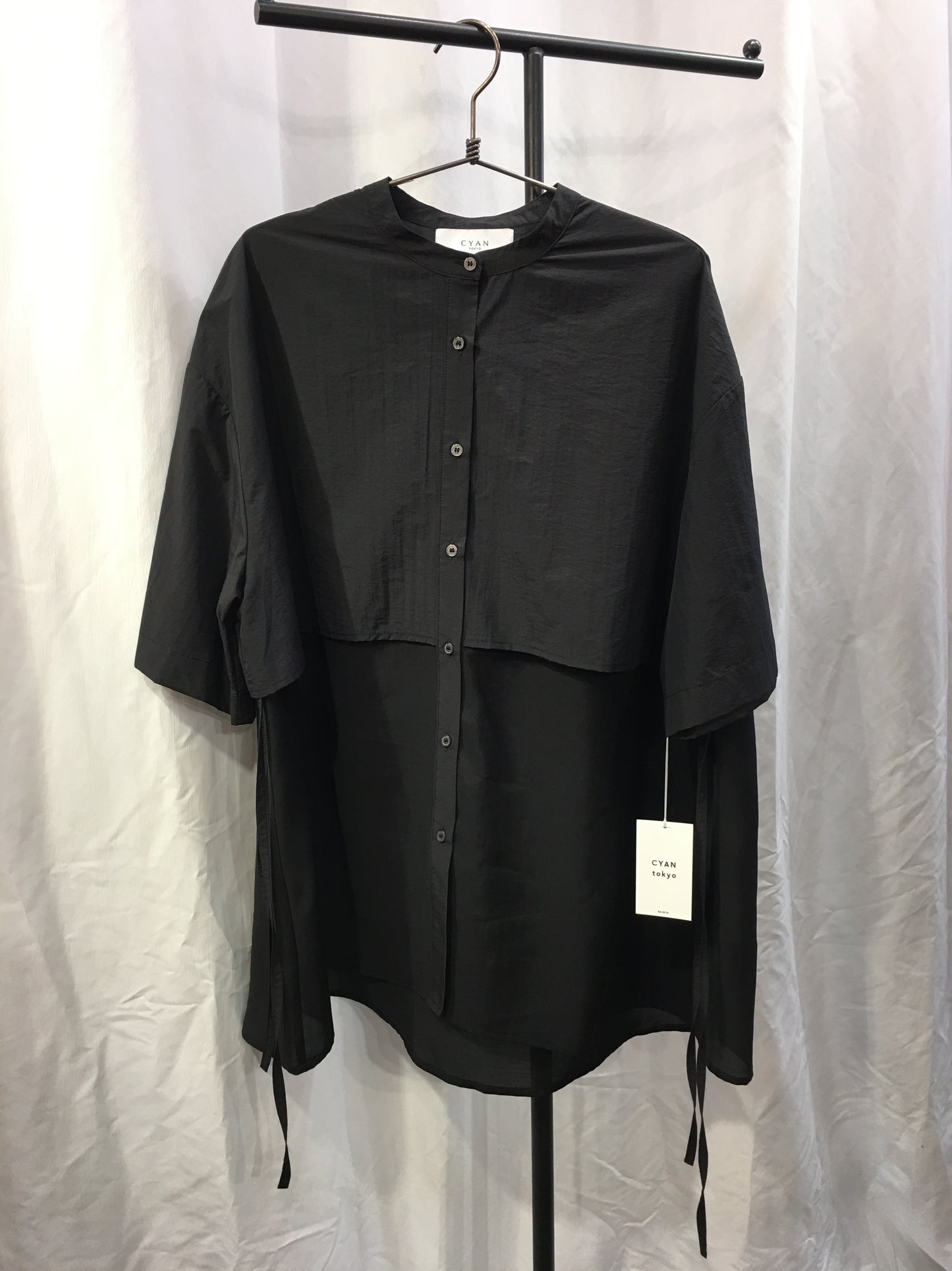 ☆CYAN シアーコンビブラウジングシャツ