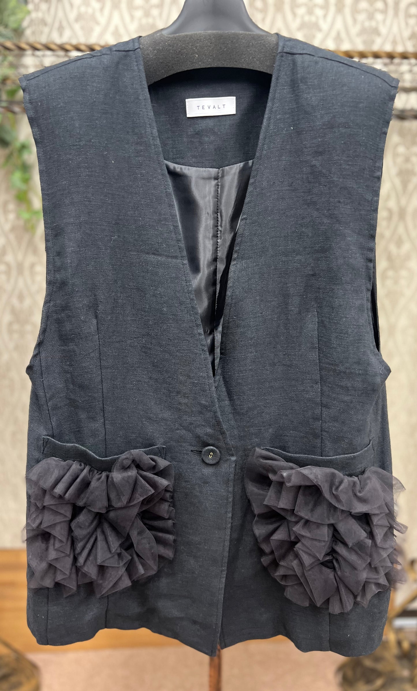 TEVALT ポケットチュールフリンジジレ