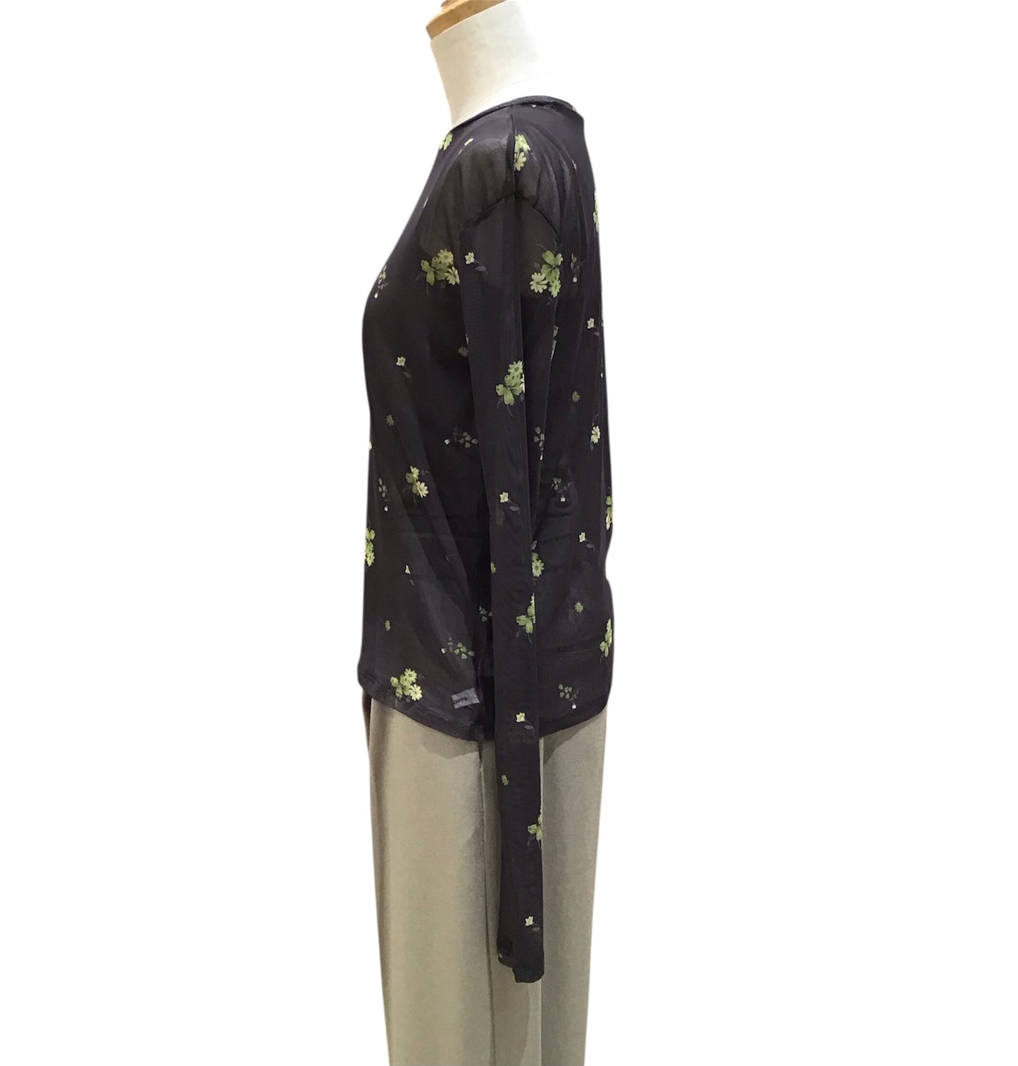 ◎小花柄シアークルーネックPO