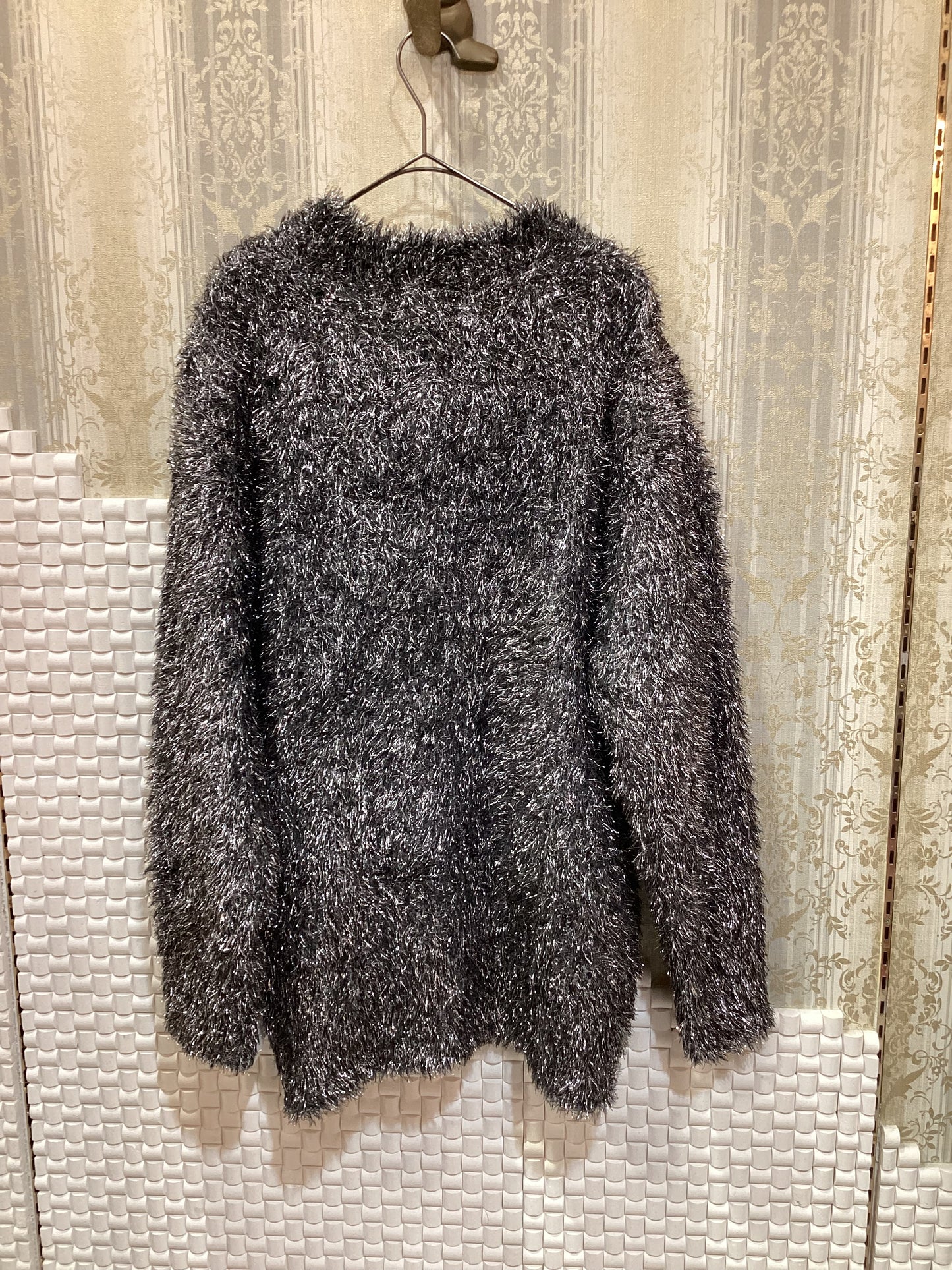 ◯jouetieラメシャギーVネックカーデ
