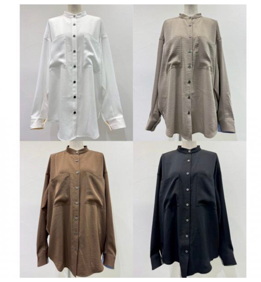 ☆【予約販売2月上旬〜2月中旬納期】CYANアームドレープグロッシーオーバーシャツ