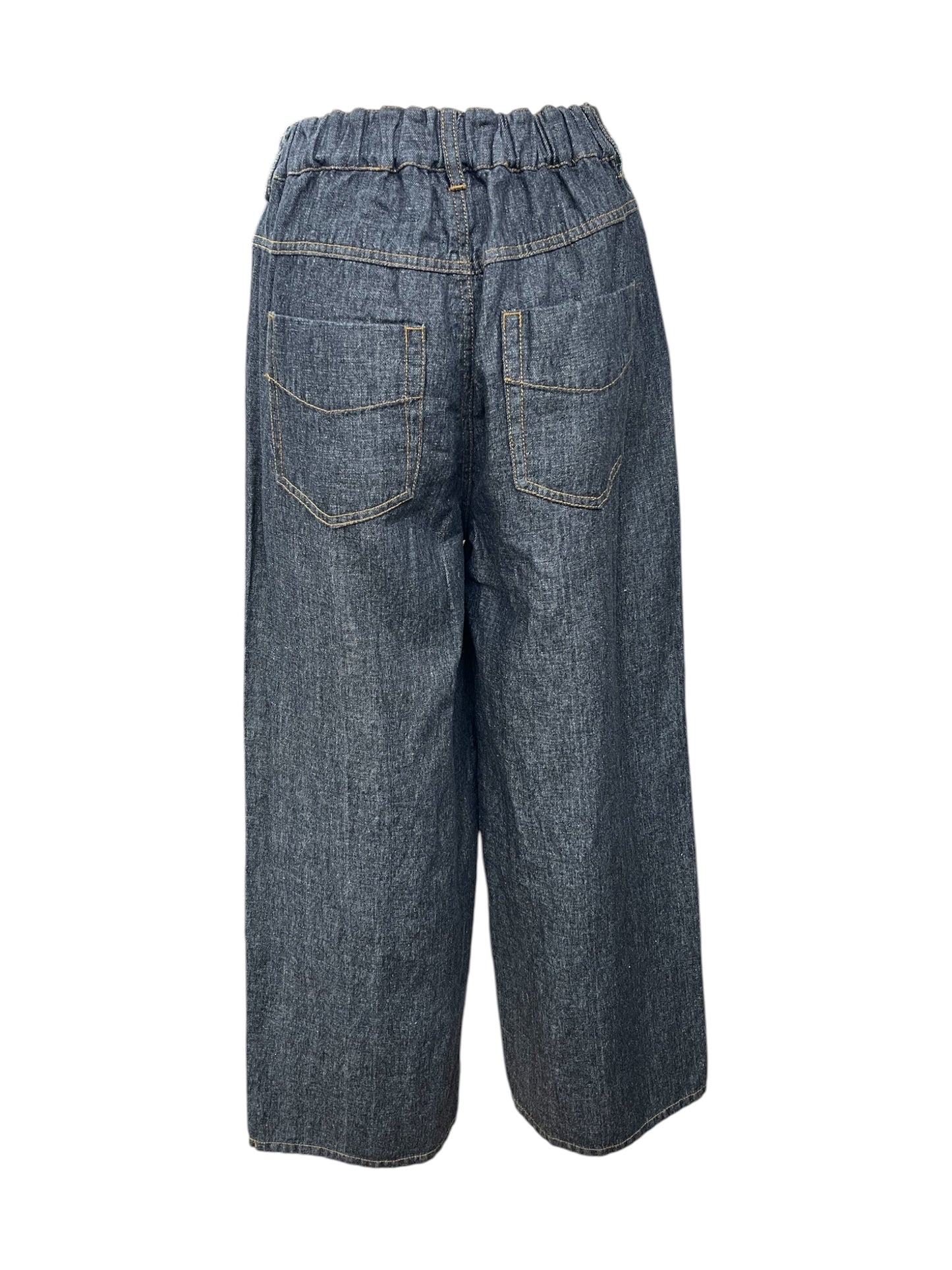 C'EST MOIJEU blue コットンリネンデニムパンツ