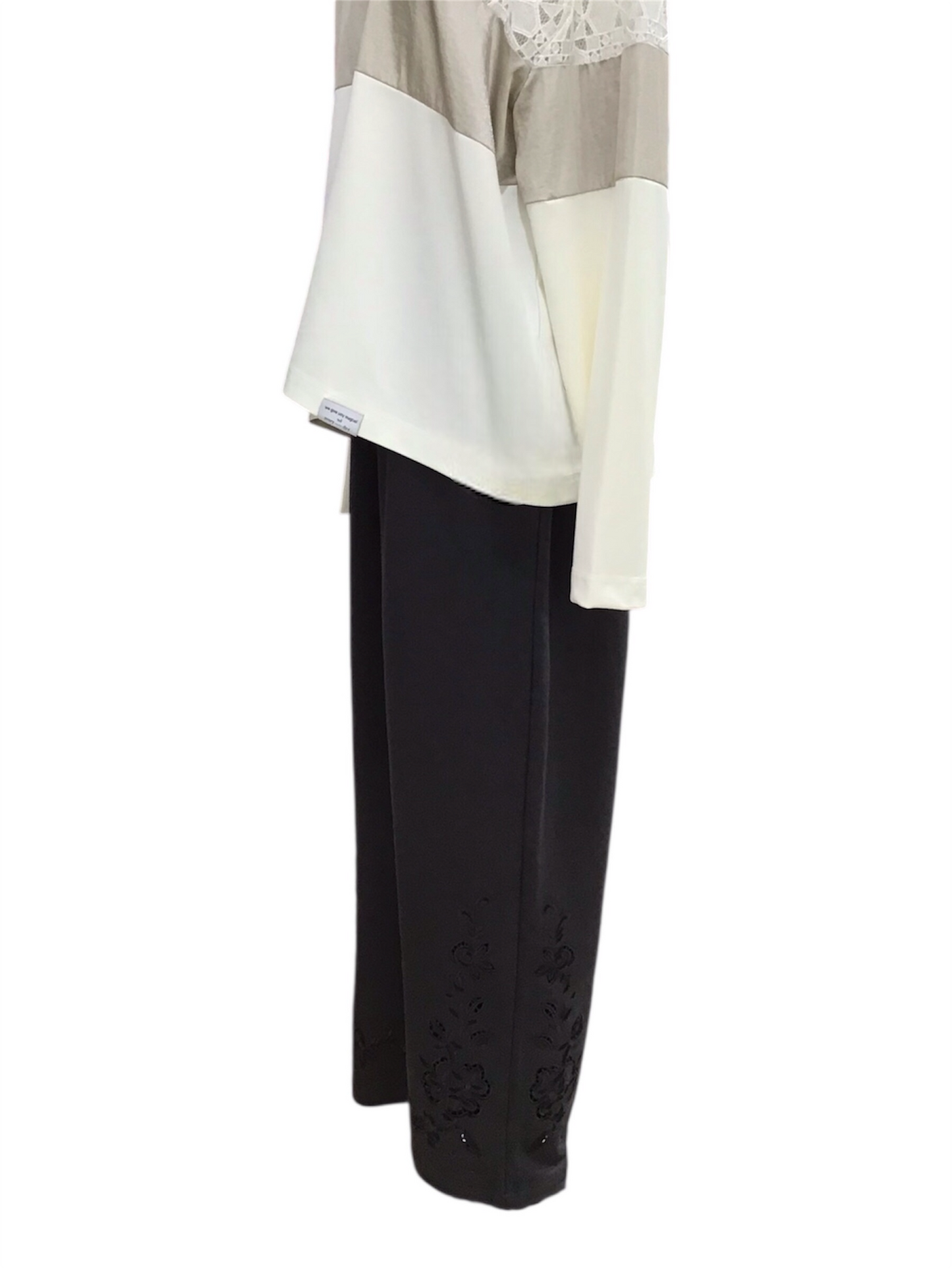 ◎フラワーカットワーク刺繍裏毛ルーズPT