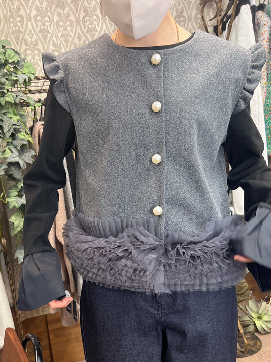 裾チュールベスト